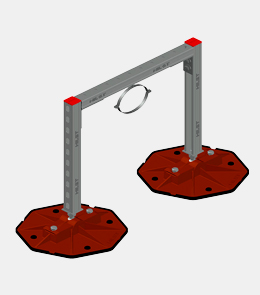 Рама-П опорная для горизонтальных круглых труб трубопроводов и воздуховодов 500